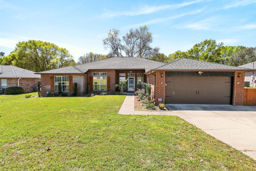 Spacious and well-designed, this South Crestview rental offers 4 bedrooms, 3 full bathrooms, and multiple living areas to fit a variety of needs. The open kitchen flows seamlessly into a generous breakfast/dining space and an additional family room, creating a great layout for everyday living and entertaining. A versatile flex room near the entry provides the perfect spot for a home office, formal dining area, or playroom.
The split-bedroom floor plan offers added privacy, with the primary suite separated from the three secondary bedrooms, including two that share a convenient Jack-and-Jill bath. Step outside to enjoy the expansive backyard featuring a screened porch, newly constructed deck, and fire pit area--ideal for relaxing evenings. The yard also offers plenty of room for outdoor additions such as a pool or storage shed. An oversized driveway provides ample parking and added convenience.