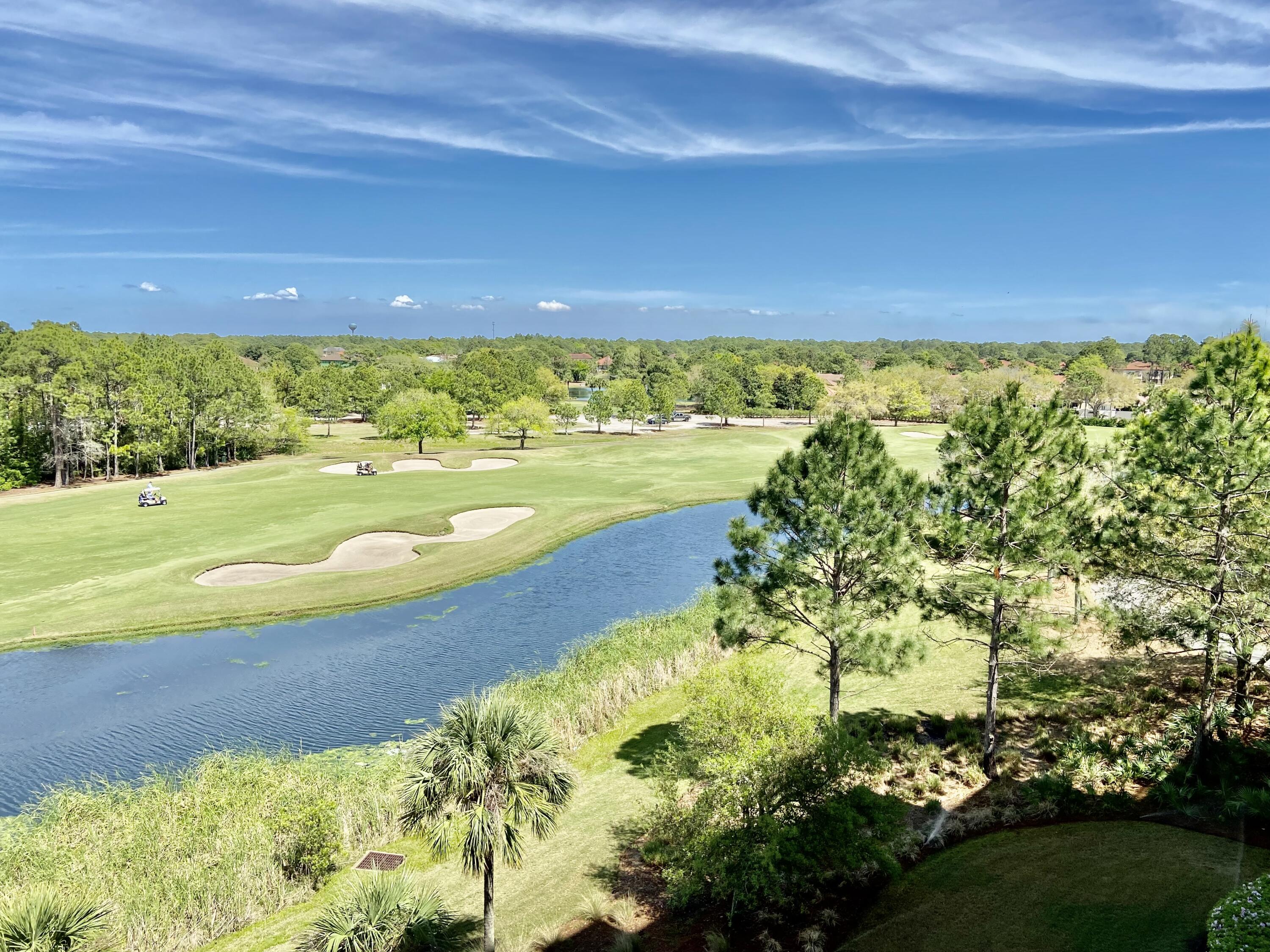 Enjoy Vast Beautiful views from all rooms and balconies from the 5th floor overlooking Burnt Pine golf course with lakes and partial bay views!Located next to the resort style pool and within a short walk to the Village of Baytowne Wharf with all the restaurants, shops, and entertainment it has to offer. This unit is a lock out which can be used in entirety as a 2 bed/2 bath condo, or separately as a 1 bedroom unit and studio.Being sold furnished. There is a gated parking garage and fitness center for owners and guests. As owners in Elation, you will have access to a dedicated owner's storage area as well as the Solstice Club, an exclusive owners respite.