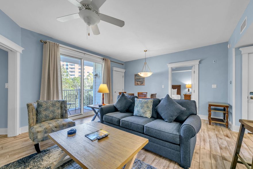 Experience coastal living in Lasata 3417, a beautifully appointed 1-bedroom, 2-bath + BONUS BUNK ROOM condo in the heart of Sandestin Golf and Beach Resort. This fully furnished retreat offers an open floor plan and a private balcony overlooking the lush resort grounds. The bonus bunk room provides extra sleeping space, making it perfect for families or maximizing rental potential!Located just steps from The Village of Baytowne Wharf, enjoy easy walking access to Sandestin's best dining, shopping, live entertainment, and seasonal events. Resort-style amenities include a lagoon pool, fitness center, and marina access, plus you're just a short tram or bike ride to the sugar-white beaches of the Emerald Coast.Don't miss this rare opportunity--schedule your private showing today