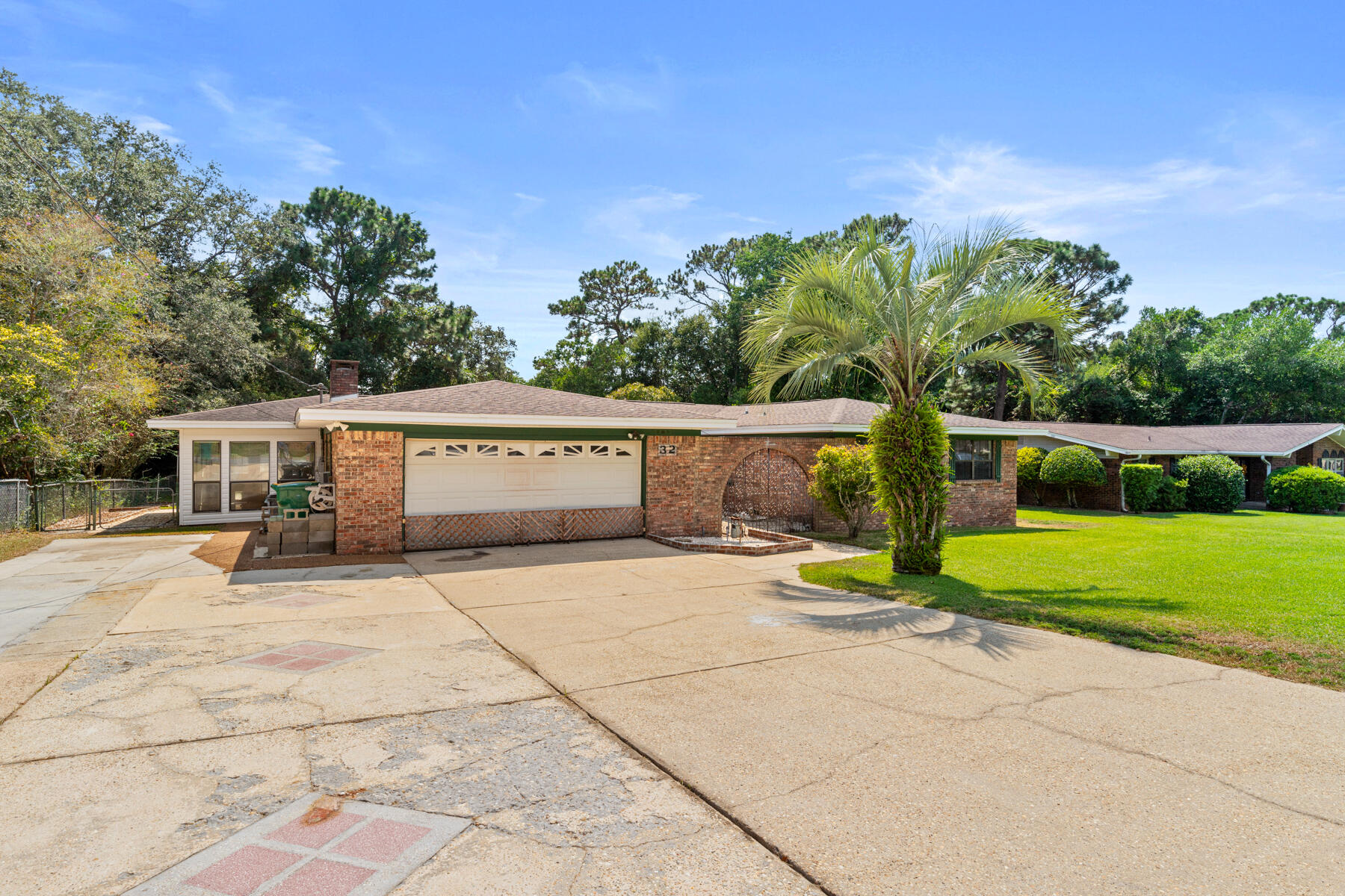 Welcome to this charming 3 bedroom all brick pool home in the desirable Bayou Paquito neighborhood of Shalimar. Inside, you'll find a warm and inviting living room with a wood-burning fireplace and two separate dining areas that are perfect for gatherings. The spacious kitchen is filled with natural light, creating a bright and welcoming space. The master suite includes a walk-in closet, a vanity dressing area, and a private bath with a tub and shower combination. One of the guest bedrooms is oversized and can easily serve as a multipurpose room. Just off the kitchen, the bright Florida room offers a relaxing space to unwind or share meals together, with direct access to the enclosed in-ground gunite pool. The exterior features a fenced backyard, a convenient storage shed. Roof 2016