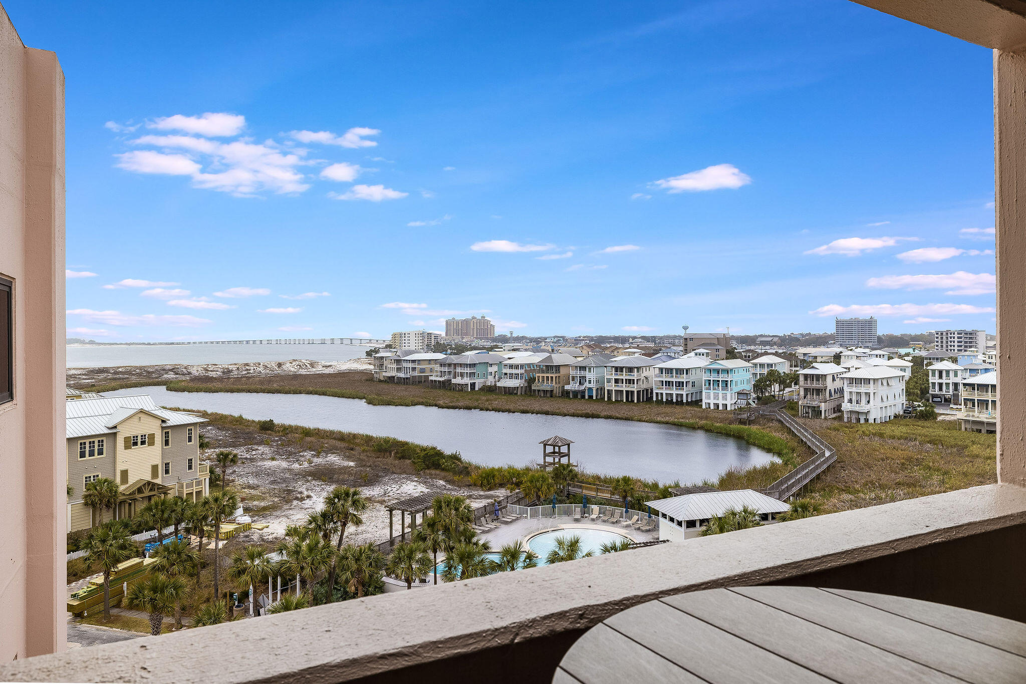 Penthouse level condo in beloved, 'rental friendly' Jetty East. 604a is penthouse level and WOW what a view! Fireworks in season and water and harbor views. This complex has on-site management or you can hire your own. RIGHT ON THE BEACH means walk out your door to the Gulf of Mexico. Remodeled kitchen with granite in the more open style of this unit. NEWER impact windows and sliding glass door; plantation shutters and newer furniture/decor. Loads of storage, both locked and unlocked for this size home. Pickleball, tennis, large heated pool, hot tub spa ...AND the huge Beach side pavilion where owners hold many socials and events. All furnishings will stay with this home. Lowest price in the building Plus, seller is offering $5,000 credit at closing for rate buy down/closing cost!