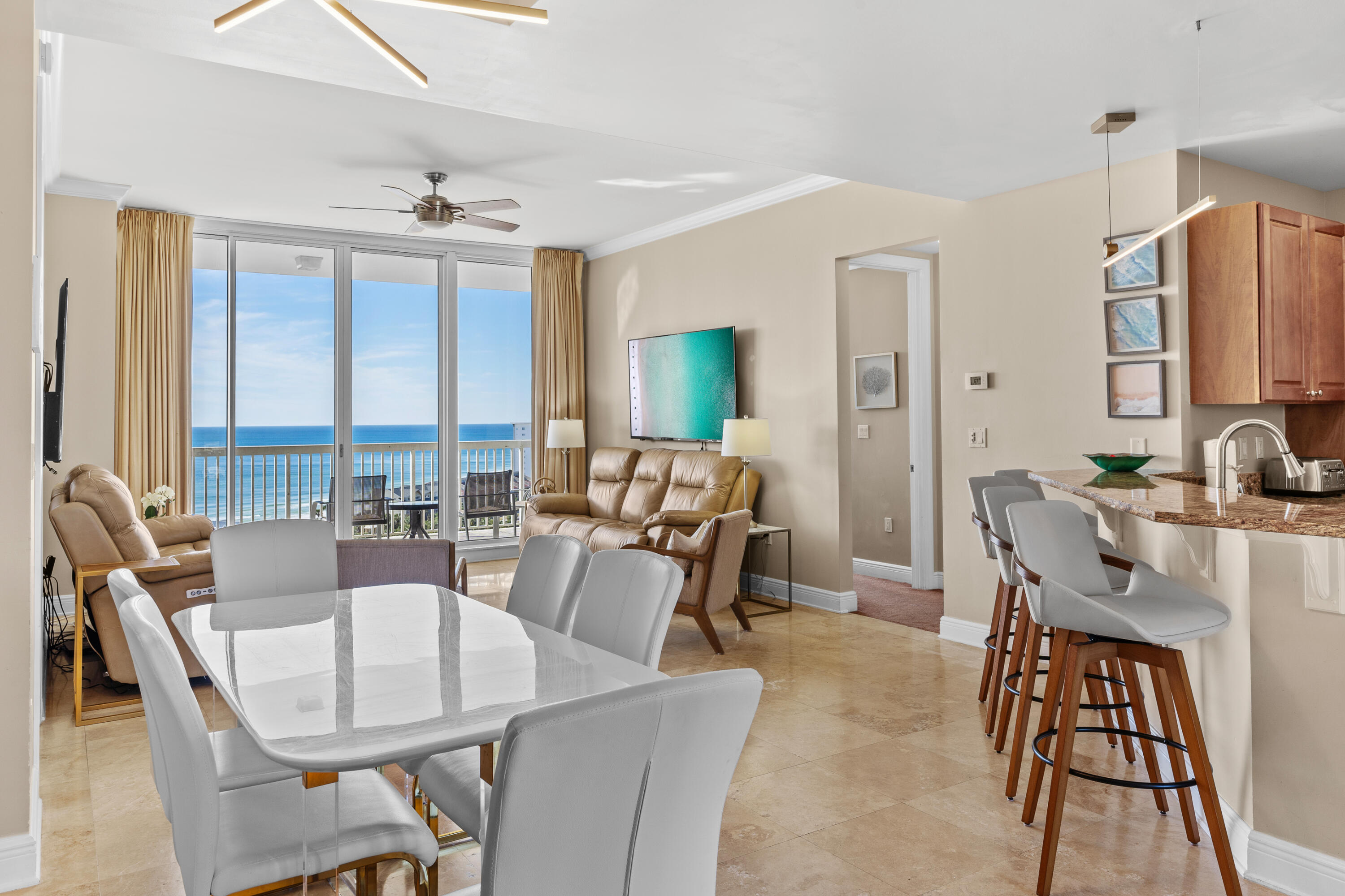 Reduction of $270,500!! Last Appraisal was $1,650,000. Own a Penthouse in Sliver Shells Resort for only $1,379,500. This fabulous two-level luxury Penthouse is on the top two floors. This could be an ideal owner-occupied unit. Two master suites and 506 sq ft of terraces, overlooking the Gulf of Mexico. Southern exposure views. Floor to ceiling windows. St Lucia has a professionally decorated lobby by Risa Interiors, a grill area and its own private pool and hot tub. The large lagoon pool, children's pool and beach front Sand Bar on the gated community of Silver Shells are steps away. There are tennis and pickle ball courts, 2 fitness centers, a spa, and of course, the beach. Ruth's Chris Steak House and the Back Porch are steps away. You will love your views from the top!