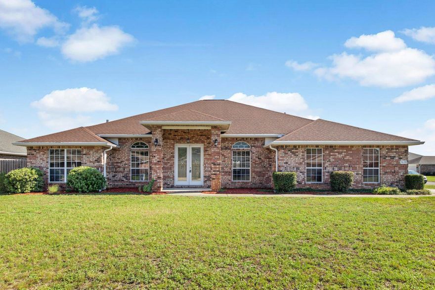 This beautiful brick home has 3000+ sq. ft. of living space! The impressive double door entryway showcases the travertine type tile floors and luxury vinyl plank flooring through the main living areas. The great room has a gas fireplace and leads to the eat-in kitchen, both of which have views to the fully fenced.backyard. You'll love the kitchen which has been upgraded with beautiful wood cabinets, stainless appliances including a gas range and granite countertops, an island with over-sized drawers for your pots and pans as well as a walk-in pantry. A formal living room (which could also be used as an office) and a formal dining room give you options for how you will use the space. The master bedroom is quite large and has two separate closets, an en suite bath with double/split vanities a separate shower and whirlpool tub. Two of the additional three bedrooms also have walk-in closets. Owner will consider pets. No Smoking!  Give us a call today to view this special home!