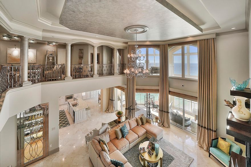 ''THIS IS THE FINEST PENTHOUSE ON THE EMERALD COAST''. Gorgeous coastline views from this 6BR/5.5BA, multi-story Penthouse in Grand Dunes South Tower. One of only ''5'' Penthouses in the entire development, this gorgeous villa is the second largest at almost 5,000 sq.ft and has been professionally designed and decorated by one of the areas ''Top Designers'' with custom touches throughout every room. The kitchen features Vestrostone Countertops, custom cabinetry, soft-close drawers & eat-in dining area with amazing unobstructed direct westerly views! This gorgeous Penthouse also offers two levels of private gulf front balconies, with the main level balcony having a built-in stainless steel natural gas grill and all of this is protected by ''Hurricane Shutters''!
