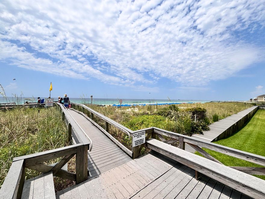 BEACHFRONT LIVING & UNBEATABLE CONVENIENCEImagine waking up to 500 lf of pristine, private sugar-white sand beach right at your doorstep! Welcome to Shoreline Towers, a landmark community in the heart of Destin that offers an unparalleled coastal lifestyle.   This spacious 2-bedroom condo is your gateway to resort-style living. This resort boasts an impressive array of amenities designed for relaxation and recreation. Dive into the seasonally heated community pool, challenge friends to tennis or pickleball, or maintain your routine in the well-equipped fitness center. Enjoy leisurely evenings at the BBQ and picnic areas overlooking the serene community lake, or gather with friends and family in the spacious clubhouse.