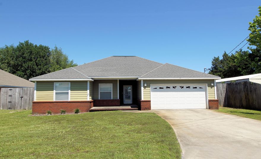 Location! Location! Close to Hurlburt Field - You Could be Home for Lunch! This Newer Home is Just a Block off of Hwy 98 - Easy Access to Everything! Interior you will Find an Open Living Space and Split Bedroom Floor Plan. Exterior you Have a Low Maintenance Yard. The Back Yard is Privacy Fenced and has an Open Patio.Buyer to verify all measurements.