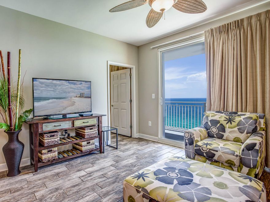 Welcome to Splash 1402 East, a beautiful gulf front condo located on the desirable west end of Panama City Beach, Florida. This gorgeous condo exudes coastal beach charm with a large balcony overlooking the beach and Gulf of Mexico. This condo is in pristine condition and has been upgraded with an all new wood-look tile floor and new furnishings throughout. The condo features a gulf front master bedroom with balcony access and an open concept living/kitchen with balcony access as well. The Splash Resort is located west of Highway 79 and is very close to Pier Park and is one of the closer buildings to the new Panama City Beach International Airport (ECP). This location also makes it convenient to visit Scenic Highway 30-A in a matter of minutes.