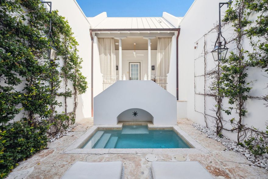Fully furnished and nestled in the heart of Alys Beach, this exquisite home epitomizes the pinnacle of luxurious coastal living conveniently positioned to Caliza and the ALYS town center. Designed by the acclaimed Khoury-Vogt Architecture team, and beautifully appointed by Bohlert-Massey Interiors, the residence offers refined elegance and unparalleled sophistication, all just steps from the sparkling Caliza Pool. Every corner of this home showcases impeccable architectural details and high-end finishes, creating a space that is both inviting and visually striking. The expansive great room is a true showpiece, featuring soaring 16-foot ceilings, and oversized French doors that seamlessly open to a private courtyard, dipping pool, and a charming guest suite above the garage. Residents of Alys Beach have access to the ALYS Beach Owner's Only Beach Club, Zuma Health and Wellness Center, Caliza Pool and Restaurant, Tennis/ Pickle Ball Courts, as well as the new Silva Pool Amenity, Nature Trail, Children's Park and numerous green spaces.  