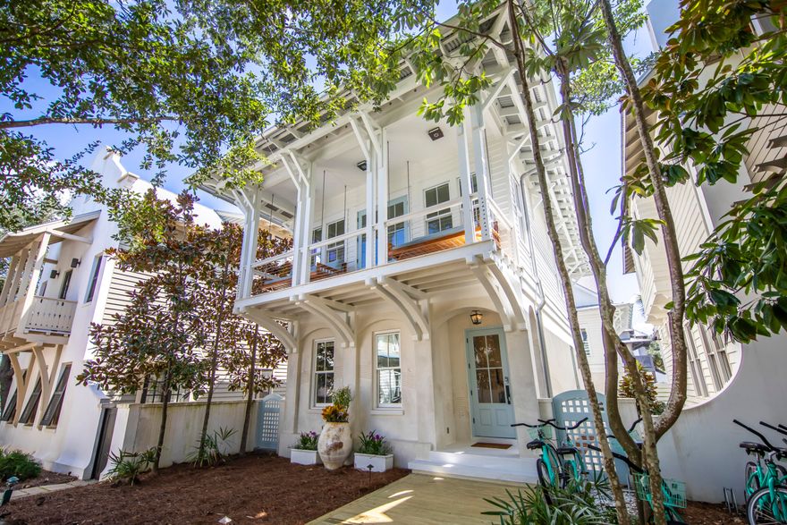 Located in the heart of Rosemary Beach, this charming cottage sits right on the boardwalk. With stunning recent improvements, it's nothing short of the perfect beach home for ready for new families to enjoy. Offering three living spaces in the main house provides room for everyone to have their own lounge areas. Bedrooms on each floor allows for privacy and the perfect setup for multiple families vacationing together. A king bedroom and a bunk room on the main both with en-suite baths, king bedroom on the second floor with en-suite and two king bedrooms on the third that share a large double vanity bathroom. The main house has been freshly painted with other cosmetic improvements that will make you happy to be here! Across the inviting courtyard the carriage house contains two bedrooms and two full bathrooms with a full kitchen and large living space... one of the best carriage setups in town! Remember... all boardwalks lead to the beach! Allow us to welcome you in and share what a fun beach house in our perfect town can do for your family!