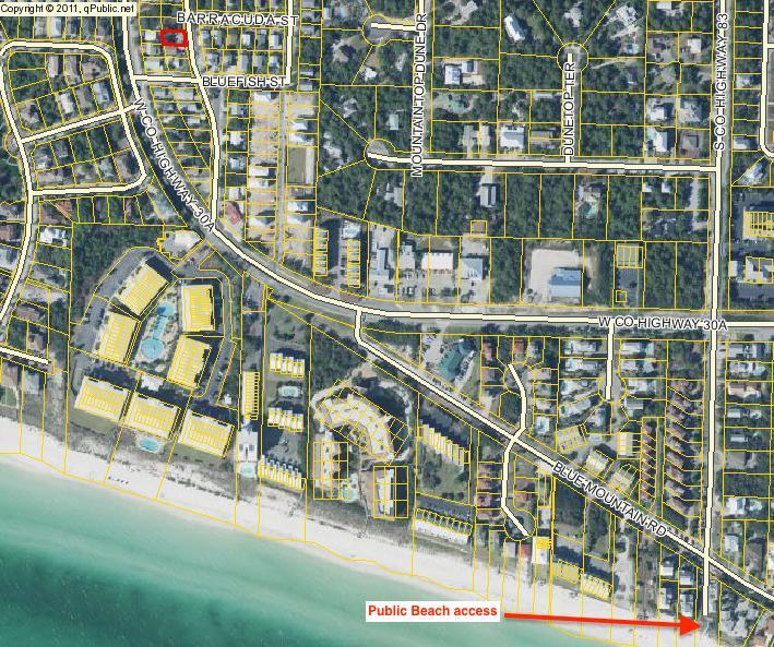 One of lowest priced lots on 30A. Located in Blue Mountain Beach with easy access to the beach, bike and walking trails, Grayton Beach and Seaside. Enjoy the close proximity of beach activities, restaurants, shopping and events! Located within 1/2 mile distance to the beautiful beaches of South Walton via public beach access on HWY 83.