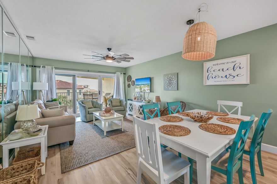 Elegant fourth-floor condo in the sought after Maravilla complex located in Miramar Beach, Florida.  Featuring three bedrooms and two baths along with  stunning views of the Gulf of Mexico.    Updated with luxury vinyl plank flooring throughout and beautifully furnished, this unit is completely turnkey.  Maravilla is a pet-friendly complex with its own private beach access.  There are multiple amenities to enjoy including 2 pools, 1 heated seasonally and one gulf view, hot tub, 2 tennis/pickleball courts, basketball goal, shuffleboard, fitness room & clubhouse. Maravilla is a gated community located just off Scenic 98 with 2 different entrances, one off Scenic 98 and the other off of Hwy 98.  A luxurious retreat with a perfect blend of comfort and coastal charm.