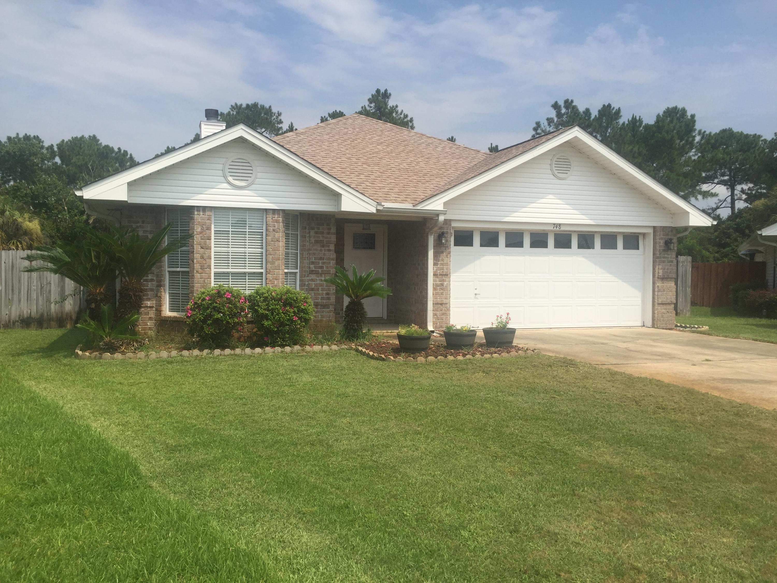 EMERALD VILLAGE - Just listed. Will not last long. Move in ready. Immaculate, renovated, all brick, 3 bedroom, 2 bath home with POOL all on a .38 acre lot. This home has been completely renovated from top to bottom - new roof 2016, all popcorn ceilings removed, all plumbing fixtures replaced including new marble tubs, granite counters in the kitchen and dining buffet.Thomasville cabinets that feature ''soft close'' drawers and stainless appliances in kitchen. All doors have either been painted or replaced and then painted, including new door hardware.This is a truly move in ready home that has the elegant touches you want in a home, plus a great location that is close to bases and beaches. This home will not last long so make your appointment to see today.