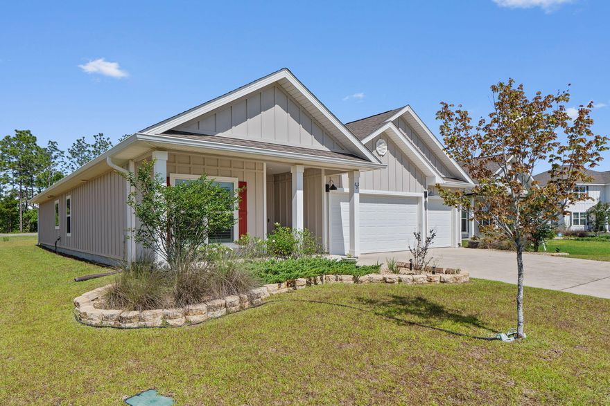 Better Than New! On a cul-de-sac in a pool community. ASSUMABLE VA mortgage at 2.37% This gem is designed for comfort and convenience. Breath easy with state-of-the-art  Reme-Halo Air Purification System for pristine air quality. The home also features seamless gutters, Plantation Shutters,  Smart Home Connect System, with a video doorbell, keyless entry, a full home security system, and Dayco smart switches. Step onto the charming covered front porch, a perfect place to unwind. Inside, the chef's kitchen boasts a large granite island, ample cabinet space, and sleek stainless steel appliances. Opening seamlessly to the spacious living and dining areas for effortless entertaining. The primary en suite offers pure relaxation, featuring a garden tub, stand-up shower, double vanity, walk-in closet. 
Enjoy year-round gatherings on the large covered back porch, perfect for entertaining or quiet mornings. Plus, a 3-car garage provides ample storage space for vehicles, tools, and outdoor gear.
