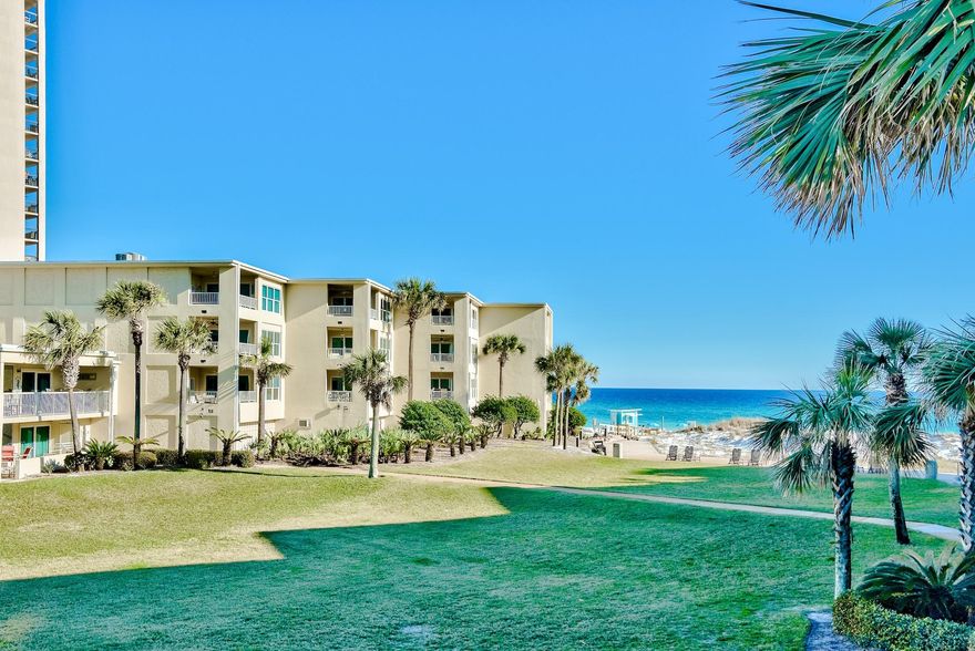 Fantastic opportunity for someone who LOVES and VALUES uncrowded beaches and personal touches!  This two bedroom GULF SIDE condo is just a quick one minute walk to the beach! Recent updates to the furniture make this condo so cozy!  The LARGE balcony has fantastic views of the gulf as well as from the kitchen!  Beach Locker! Guests return year after year, generation after generation for the unique combination of convenient location, good rates & great service provided at Silver Dunes! Not to mention, the amenities set on this private and tropical 8 acres. Family-friendly amenities that make the real difference. Nestled between the buildings, is their beloved courtyard which is the center of many social activities at Silver Dunes (Easter Egg Hunts, Movie Nights, Smores, LIVE Music and MORE)