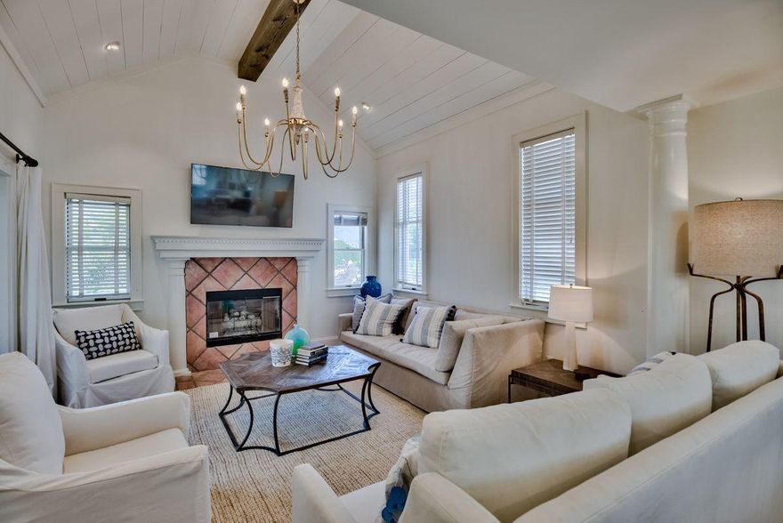 South of 30A and newly remodeled with extraordinary custom finishes curated by Old Seagrove Homes characterizes this beachside retreat with direct access to the adjacent beach board walk-over and private pool area. This exceptional reatreat is newly remodeled and finely appointed located south of 30A featuring a private pool and artfully curated by Alex Rice and Cynthia Rice of Old Seagrove homes including a stunning brand new kitchen with their signature pecky cypress cabinetry as well as a newly painted interior & exterior elevation with professionally curated furnishings & light fixtures.