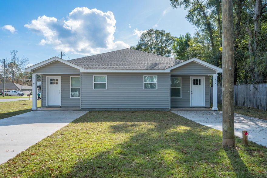 Newer 2 Bedroom 2 Bathroom duplex in the heart of Crestview, Luxury vinyl plank wood plank flooring throughout. The modern kitchen has plenty of storage with light oak cabinets, and recessed lighting. Beautiful white counter tops and a deep stainless steel sink with a kitchen window view, white appliances include dishwasher microwave, refrigerator and glass top stove for easy clean up. The master bedroom has walk in closet with plenty of storage space. Guest Bedroom has own private bathroom. Laundry hook up indoors and a nice sized patio to enjoy the lovely Florida sunsets . Lawn maintenance included, close to shopping, schools and bases. Small dog considered on case by case basis.