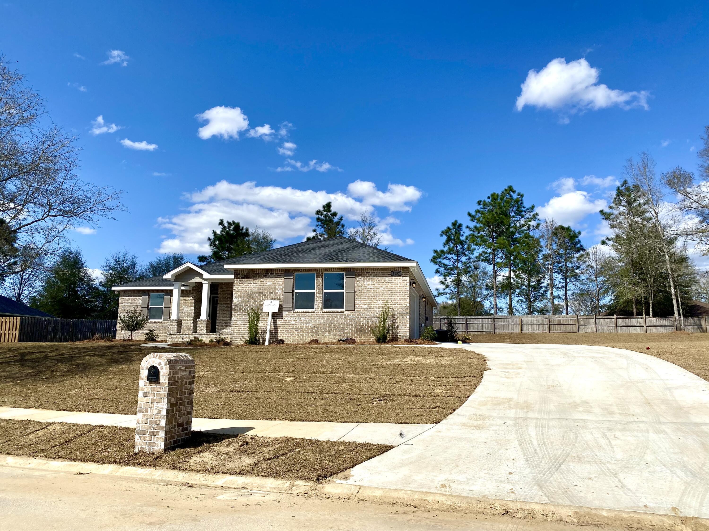 Multiple Offers, highest and best due by Monday 3/21 at 9am. NEW CONSTRUCTION! AVAILABLE NOW! AWARD WINNING BUILDER! This  4 bd 2 bath open concept home feels so spacious! There is even a view of the lake from the front porch, adding to the tranquility of the setting.  With white shaker cabinetry, quartz tops throughout, stainless steel appliances, LVP flooring throughout, irrigation system, laundry room with added cabinetry, and a big back porch, this home features all the bells and whistles. Located in beautiful Lake Arthur Estates in North Crestview. The neighborhood features a lake and a playground. This h
