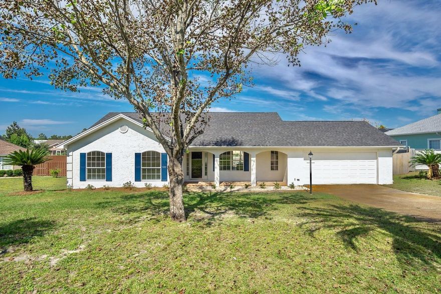 *Under Contract, seller accepting backup offers.  Newly Renovated Home (completed on 10/15) in highly sought after neighborhood on the West End of the beach.  ALL NEW custom cabinets, appliances, LVP flooring throughout, soaker tub, interior and exterior doors, new paint inside and out, new landscaping.  Located on the cul-de-sac of a quiet street that features underground utilities.  Large bedrooms, over-sized lot with room for a pool, double car garage, recent new roof and waater heater...This is truly a rare find.  The perfect place to call home.  Non-vacation rental community.  *All important listing data should be verified.