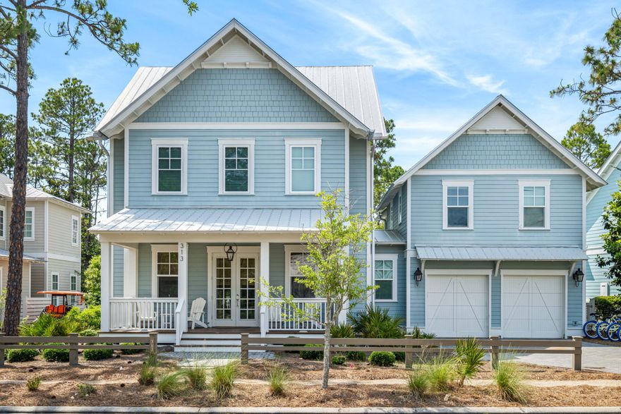 Beautiful WaterColor home on a premium lot backing up to a serene, wooded preserve, offering exceptional privacy. This fully furnished 5 BR / 5.5 BA residence features a private heated pool and spa, two-car garage, and a spacious carriage house. Sleeping up to 14, including 14 amenity wristbands, the home includes a six-passenger GEM car and rental projections ranging from $170K - $208K. The open concept floor plan connects the living area, dining space, and gourmet kitchen. A first-floor king suite offers pool views and a private bath. Upstairs are three king bedrooms with ensuite baths, one with twin-over-twin bunks. The carriage house includes a queen bed, twin bunks, sleeper sofa, and private bath. Outdoor living features a patio, heated pool, spa and a pool bathroom.