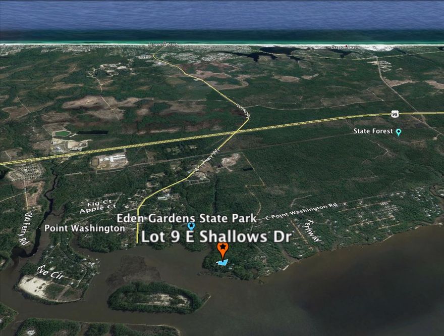 Ease your way home through the oak tree canopy, covering the road into The Shallows, one of Point Washington's most sought after neighborhoods. With the neighborhood's underground power lines, this wooded lot gives you the ability to keep the large tree canopy and build your home under it. Back of the property offers a greenway protection.Need a builder? Just ask.