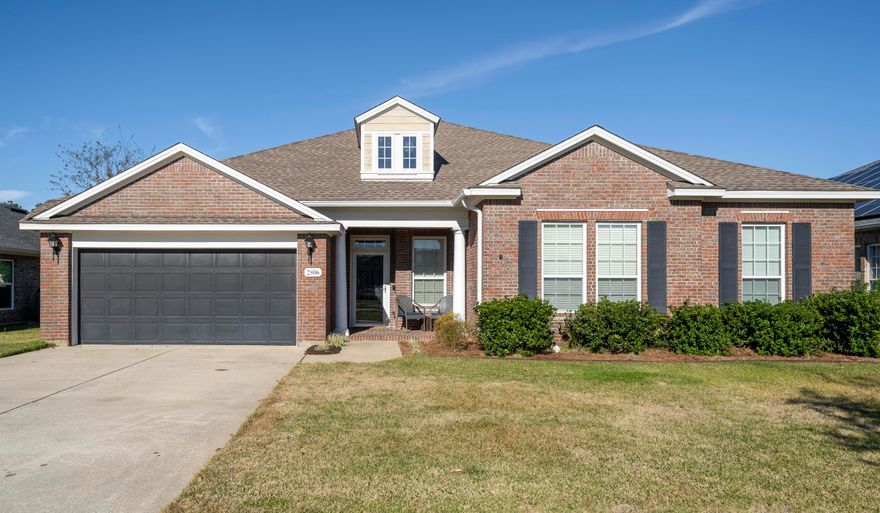 Located in the desirable Hawks Landing community, this 4-bedroom, 2.5-bath brick home offers nearly 2,600 square feet of comfortable living space with a layout designed for both everyday living and entertaining. Situated in the heart of Lynn Haven, it delivers the space, privacy, and lifestyle today's buyers are looking for. Inside, the spacious living area opens to the kitchen, creating an easy flow for gatherings and day-to-day life. The kitchen features ample cabinetry, generous counter space, and a large center island that anchors the heart of the home. The primary suite provides a relaxing retreat with double vanities, a soaking tub, and a separate tiled shower. Secondary bedrooms are well-sized and flexible for guests, kids, or a home office. Outdoor living is a standout feature with multiple spaces to enjoy, including a screened-in porch and a separate patio ideal for grilling. The privacy-fenced backyard includes a firepit, making it perfect for entertaining or unwinding at the end of the day. A major bonus is the fully paid-off solar panel system, keeping the average monthly power bill around $30 and offering incredible energy savings with no added cost to the new owner. Living in Lynn Haven means access to top schools, parks, shopping, dining, and nearby boat ramps, all while being just a short drive to Panama City Beach, Pier Park, and ECP Airport. Hawks Landing is known for its established feel, well-kept homes, and convenient location. This home delivers space, outdoor living, energy efficiency, and a location that makes Lynn Haven one of Bay County's most sought-after areas. Schedule your showing today