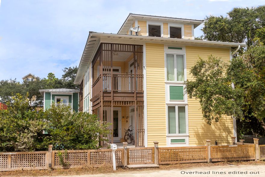 'SeaForever' is a spacious Beach Cottage with separate Guest Cottage and heated pool, just steps from Seaside restaurants and shopping.  In the Beach House, downstairs bedroom, Living Room/Kitchen that spill out to open porch overlooking pool.  Second floor has Master Bedroom and two additional bedrooms (each with bath) and stairs leading to tower 'hatch' that has Tower Room w/summer kitchen offering Seaside and Gulf Views.  Lots of opportunity to renovate and make it your own.  Artwork, model boat and personal items excluded.  ***Buyer is responsible for personally verifying details about this property.  Any information contained in this listing is believed to be accurate but is not guaranteed.***