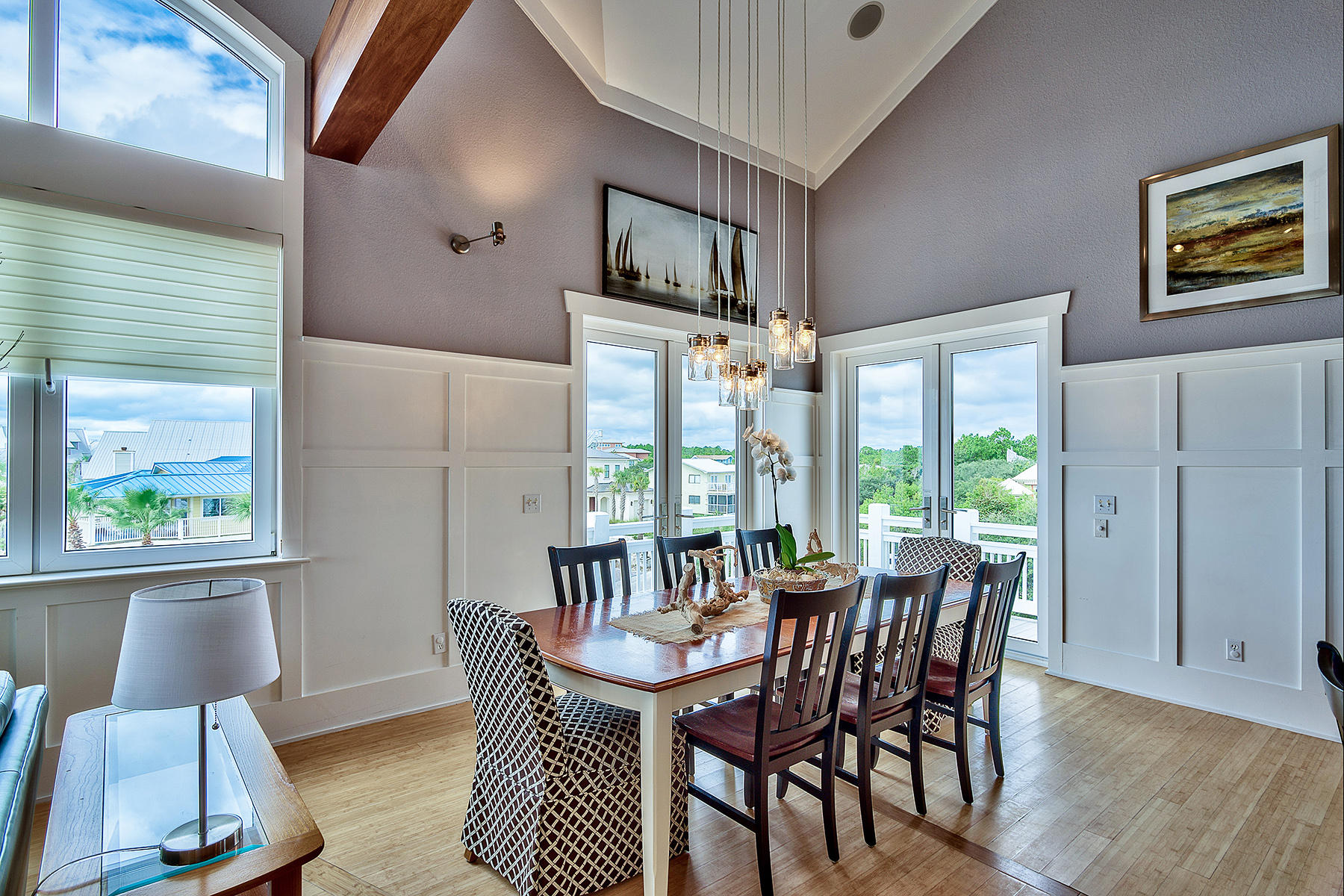 The outstanding construction quality and innovative design of Mimosa Mornings demonstrates why this premier property was awarded the 2009 APEX Builder industry Association Award for Best Design and Best New Construction. This exceptional one-of-a-kind beach home is spread over four levels with elevator access. It enjoys exceptional gulf views and community beach access within a stone's throw from its corner lot location. Features such as custom rondelle-shaped windows, ten-foot ceilings, ship-style bunk suite and table-height bar in the third floor gastro kitchen demonstrate why this home achieved such acclaim.