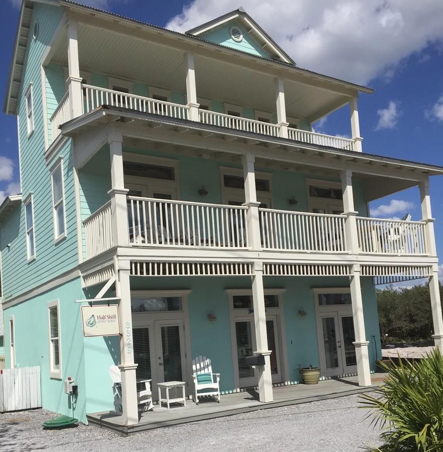WELCOME HOME to your 30-A Gulfview Retreat! Located in the heart of Seagrove Beach, just steps to the emerald waters and sugar white sands. 3 story main house with 6 bedrooms & 4 baths plus brand new 571' carriage home with 1 bedroom & bath, full kitchen and living area. Outdoor living space is sublime with 3 balconies on main home, luxurious heated pool between main home and carriage house.Main home has been recently renovated with new floors, baths and kitchen. Second floor living, dining, kitchen has spacious entertaining area for those fun family reunions, opening onto your Gulfview balcony for al fresco dining. First floor master bedroom with glass doors to front balcony and glass door leading to pool in the rear. Spacious bedrooms on each floor for privacy. Great rental potential! 10' ceilings, new flooring, sunshine filled rooms with glass doors and transom windows throughout.  Enter into a large foyer with the master suite located on one side of home for privacy.  Master has luxurious bathroom with separate jetted tub and shower, walk in closet.  Door leads from master to pool for convenience. Lovely arched architectural feature leads into bath.  2 bedrooms and bath on opposite side of 1st floor.
Second floor has spacious living, dining, kitchen with renovated kitchen with granite counters, Bosch gas stove, icemaker, wine cooler.  4 glass French doors lead to your Gulf view balcony for al fresco dining and sunrise coffee or sunset drinks while listening to the ebb and flow of the waves.
2 more bedrooms and a full bath on the 2nd floor with pedestal sink, new tile, and tub/shower combo.
Top floor has 2 double bunks, sleeping 8 children, built ins, living area and full bath.  Plus another full 7x32 balcony.
Brand new construction on the carriage house with full size kitchen, living area and separate bedroom.  All 3 floors have 7x32   porches/balconies.  Rent the main home and keep the carriage home for your weeknd getaways!!  Great rental potential with pool, proximity to public county beach access.  Walk or ride your bike to all the fun and entertainment of Scenic Hwy. 30-A in Seaside, WaterColor, Rosemary Beach, Alys for great restaurants, shopping and fun.  Our Scenic Hwy. 30-A is home to rare Coastal Dune Lakes, hundres of acres of State Forest and Parks.  Truly unique!!
Come live and play and live your DREAM where every day is a weekend!  All information deemed correct but should be verified by Buyer.
