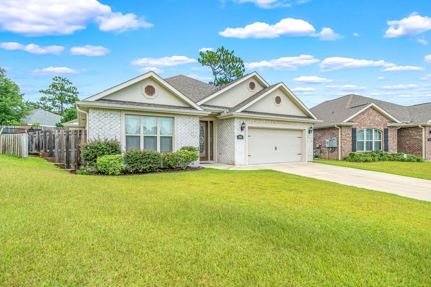 Custom built 4 bedroom, 2.5 bath home located in the Woodridge Subdivision. This wonderful home is complimented with an open floor plan and is situated in a secluded cul-de-sac, which is perfect for children. This home features 8 foot panel doors, 9 foot ceilings throughout, 10 foot ceiling in the living room, granite counters in the kitchen with stainless appliances, security system and all brick exterior. The large master suite has a large walk-in closet, cultured marble vanities, tray ceiling with crown molding. The large back yard has a covered patio, great for entertaining. This home is move in ready!! Don't miss seeing this incredible property!! (Note: The play set in the back yard will convey at buyer request.)