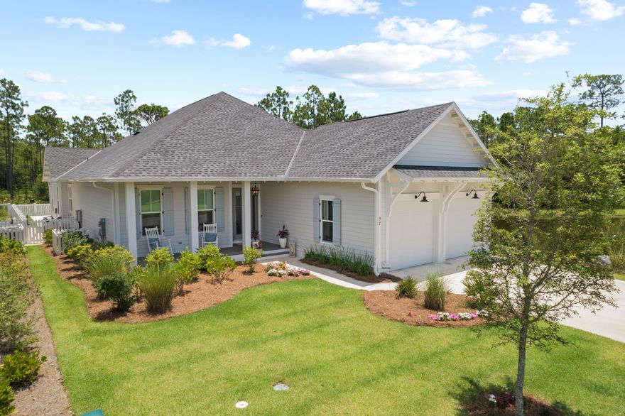 Highly sought after quiet corner lot location in Watersound Origins. This Huff Home (Ficus model) features all of the upgrades - quartz counters, hardwood floors, lap and gap wall features throughout, large walk-in showers in all 3 en-suite baths with separate tub in master bath, 10' ceilings, dual fuel 6-burner Wolf stove/oven, and custom paneled Subzero fridge, 24'' microwave drawer, and walk-in pantry with quartz counter.  Extra finishes include custom blinds, linen wallpaper and crown molding throughout. The 4th bedroom as shown on the Ficus model plan is currently being used as an office/den. Outside, enjoy a beautiful screened in porch that overlooks your private pool/spa surrounded with travertine and custom umbrellas. This quiet corner lot is tucked away giving a very private