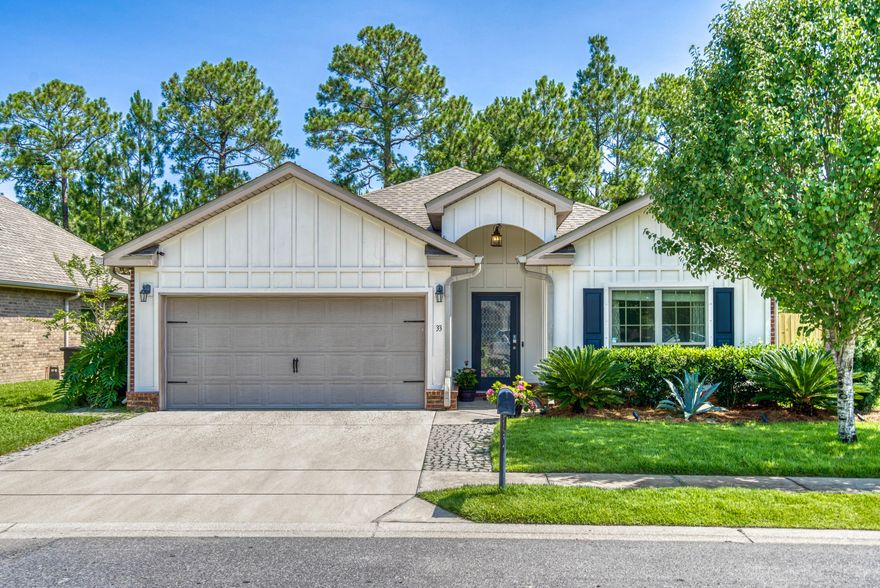 Too many upgrades to list so Seller added upgrade list in docs.  Please ask.  Pristine inside and out, Single story, 4 BR or 3+ study, with upgrades, built ins, and high end finishes throughout.  Whispering Lake has an amazing fishing lake and is located minutes from 30A, beaches, shopping, restaurants, Sacred Heart Hospital, Publix, Walmart, Schools...Fully fenced backyard backing up to forever green space soon to be developed by county (See upgrade list in docs).  No carpet, wood burning FP, wet bar addition, outdoor shower, storage building, covered patio...did I mention to be sure to look at UPGRADE LIST?  Great home for a growing family or empty nesters...like Ducks?  Fishing?