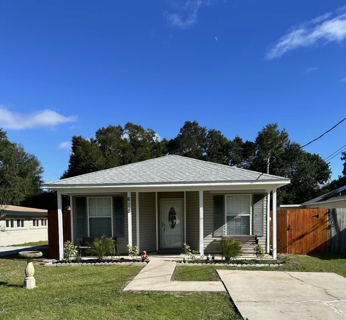 This charming 3 bedroom 2 bath Patio Home is calling your name! Home is  ideally located to the Naval Air Station Base, local schools, shopping areas, minutes from Downtown Pensacola, and Perdido Key. Home features: Spacious living/ dining combo area, nice sized kitchen with plenty of cabinetry, and breakfast bar offering a perfect blend of comfort and functionality.  Sizable Owners Suite with bath, walk-in closet, and double vanity. Interior laundry room and oversized sunroom overlooking the spaciously fenced backyard.  A short walk to Bayou Grande at the end of the street with parking.  This is a perfect starter or rental property.  Roof, hot water heater, and inside and out HVAC, water softener all 4 yrs old or less.  Make your appointment today for this property will not last long. today for this property will not last long.