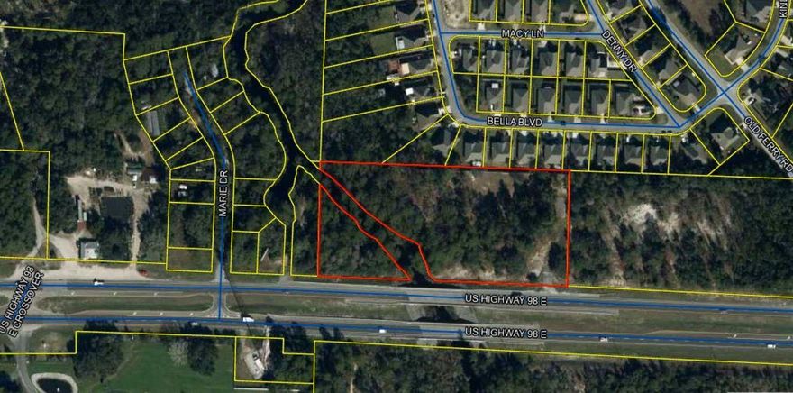 Zoned Village Mixed Use - the best, and most flexible, zoning in Walton County.Five acres located directly on Hwy 98 for optimum visibility at the rapidly growing and robust east end of Hwy 98/ CR-30A.Located just east of Hwy 395 (road to Seagrove/Seaside) and west of new WalMart Neighborhood Market.