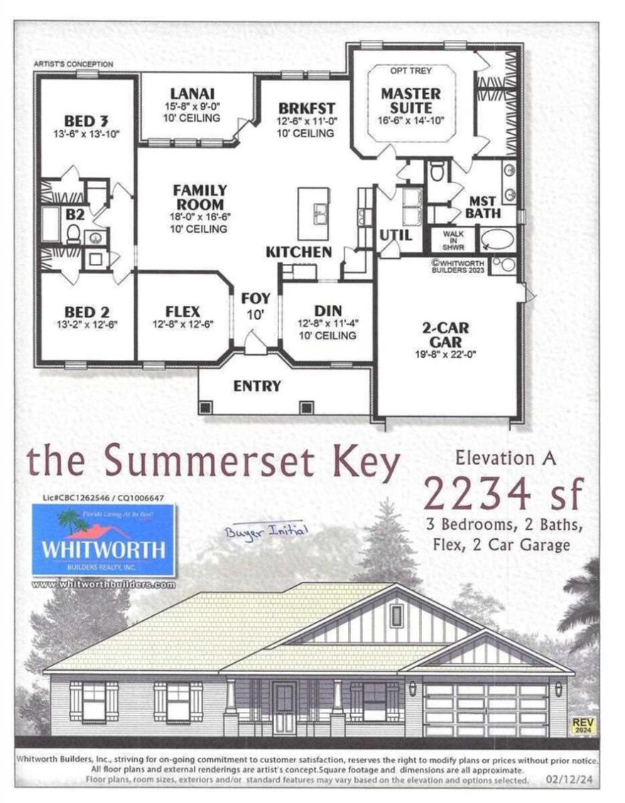 Located on a Prime Corner Lot in Nature Lake!  Built with durable 2x6 exterior wall construction, this thoughtfully designed split-bedroom floor plan offers 3 bedrooms, 2 baths, and a 2-car garage. Inside, you'll find a spacious family room, dining area, and a versatile bonus room--perfect for a home office or flex space. Enjoy laminate wood plank flooring throughout, with tile in all bathrooms. The kitchen is beautifully appointed with granite countertops, a center island, and stainless steel appliances. The primary suite is a true retreat, featuring a signature zero-entry, all-tile walk-in shower with dual shower heads, a separate soaking tub, granite double vanities, tile flooring, and a large walk-in closet. Additional features include ceiling fans, a covered rear lanai, Sprinkler Sys. Additional features include ceiling fans in the main living area and all bedrooms,or outdoor living, and a full irrigation system.