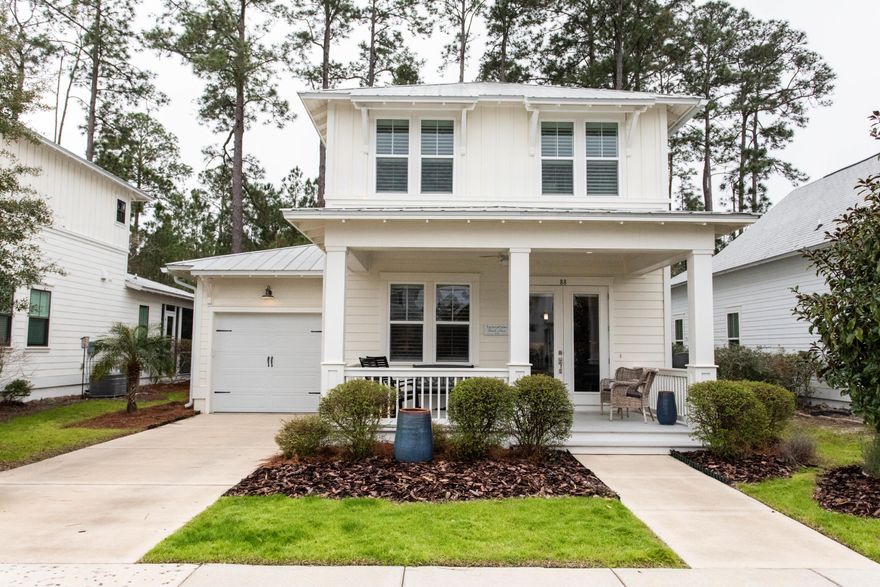 Emerald built Model Home with top quality finishes in highly sought after Audubon Point subdivision in beautiful Pt. Washington. One of only a few custom built homes in neighborhood. Enjoy your large rocking chair porch listening to the rain hit your metal roof. Spacious master on main boasting floor to ceiling tile, wonderful walk in closet and screened in porch with cable hookup. Home boasts a wonderful open floor plan perfect for entertaining, large pantry and plenty of storage. Three generous sized bedrooms on the second level. This home is perfect for a full time resident or a second home with close proximity to Watercolor Publix, Seaside amenities and Grayton Beach. Schedule a showing soon, will not last long!