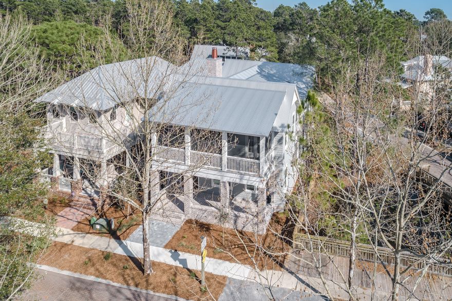 Another luxurious property in Forest Lakes, 30A's best kept secret. Chic coastal style house with fireplace, Two masters, high end kitchen with wine cooler, ice maker, Gas stove, waterfall island, full summer kitchen with sink, grill, cooler, commercial hood, granite counter top. Great for entertaining. Pecky cypress ceilings, and bunk room. All bedrooms have en-suite baths. .Garage is equipped with power supply for electric car or golf cart hook up. This house is located on a corner lot with a pond. Forest Lakes has a 2 tiered pool, nature trails, playground, and a stocked lake. Only minutes to the beach. 4 parking spots with 3 overflow. Perfect opportunity for primary residence, second home, or investment property. This is a must see home with so many unbelievable upgrades.