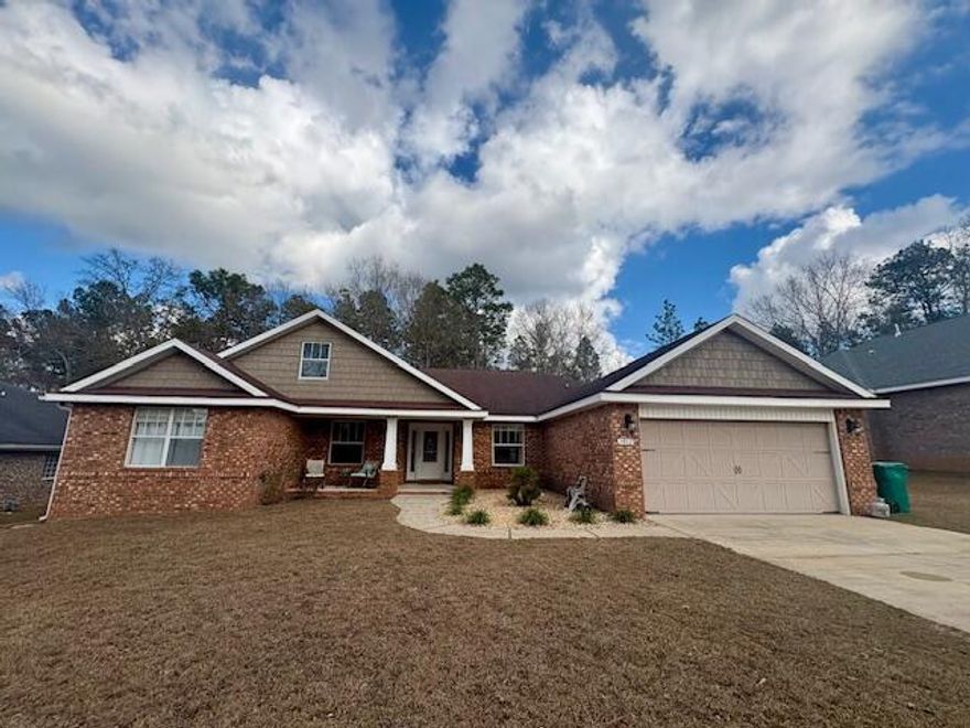 Check out this beautiful, spacious home in popular Brooke Estates. The large kitchen offers a breakfast bar, tons of cabinets, pantry, built-in microwave and gorgeous tile flooring. This split bedroom floor plan has a formal dining room, spacious living room, large bedrooms and laundry room. The master bath comes with a nice garden tub, separate shower, 2 walk-in closets, double vanities and water closet. Walk out back to the huge screened in and covered patio, with the yard being completely fenced in. The neighborhood has a large community pool and tennis courts for all residents to enjoy. Smoking is not allowed. Pets may be considered pending owner approval and nonrefundable pet deposit.