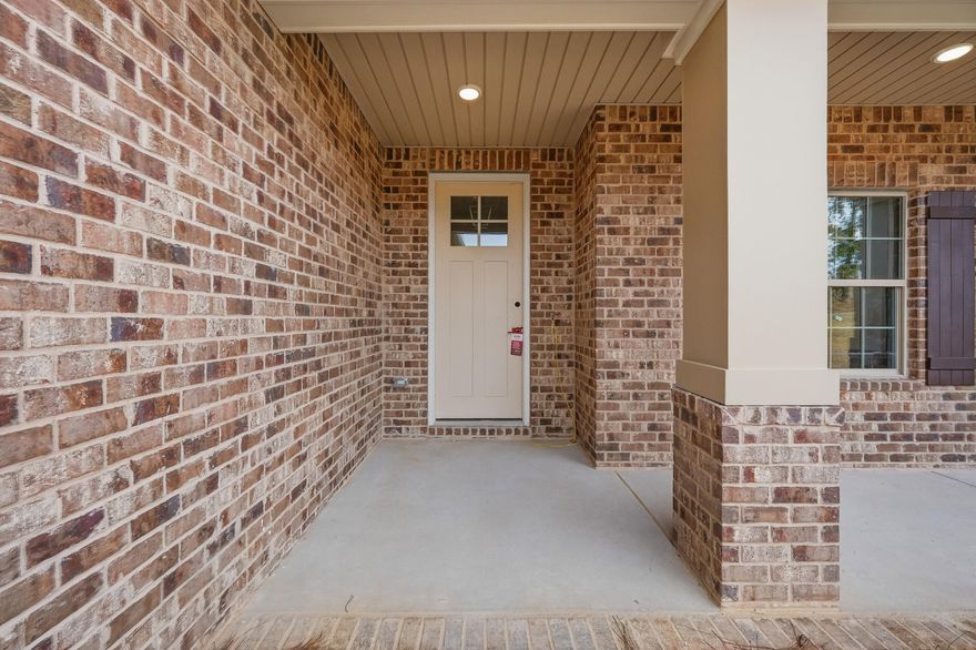 A tasteful foyer greets in this home featuring a flexible room ideal for an office, den, or additional bedroom. Kitchen is designed for entertaining with spacious granite countertops, a farmhouse sink, breakfast bar, pantry, and open to the cafe area and family room. The primary suite offers dual vanities, a large walk-in closet, separate shower, and a freestanding tub, with French doors leading to the covered deck. Additional highlights include an inside utility room, private half bath, split-bedroom design, decorative columns, and cedar shake and stone exterior accents. An unfinished basement provides excellent storage or project space. Relaxing on the front covered porch or the back deck, you'll find comfort in this home. Color and selections are subject to change upon availability.