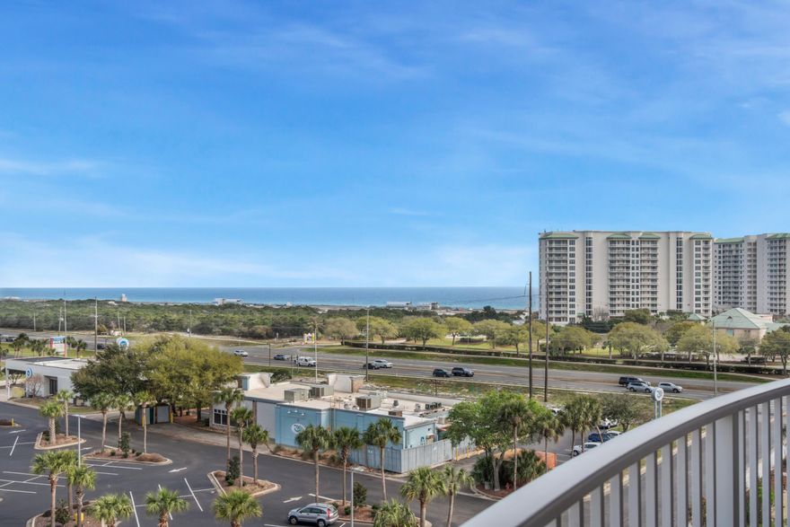 Watch the gulf water shimmer while enjoying coffee from your balcony! Relax in one of the two beds, and just watch the water across the street at the Henderson State Beach. There is no better beach view, along with expansive views of the City of Destin! This 7th floor unit has updated carpet and paint. Centrally located within Destin, this unit is conveniently located as close as you can get to the pool entry. Great property to call home or to use as a vacation rental.