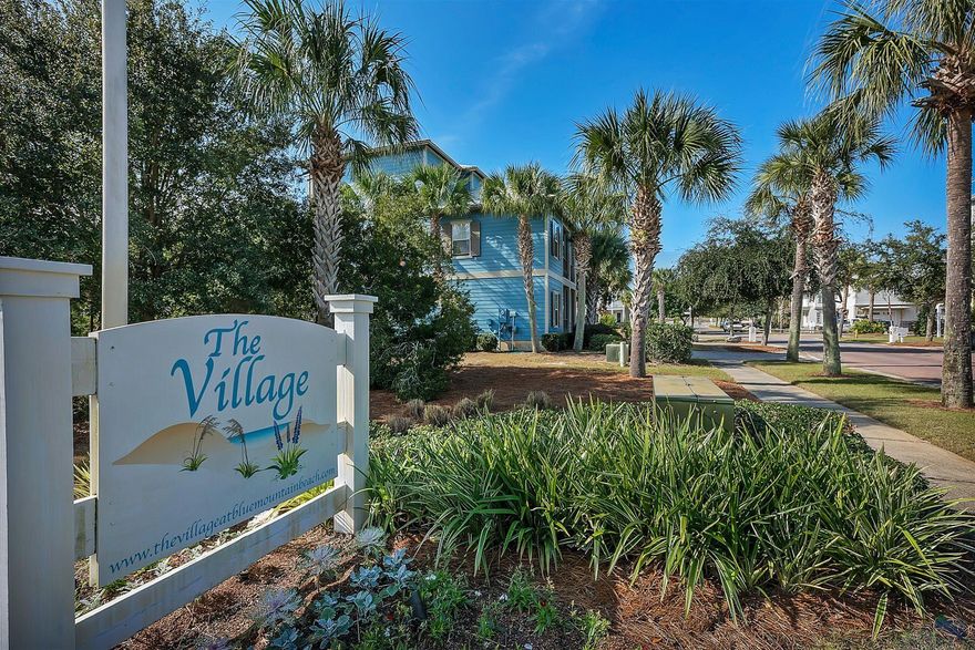 It's rare to find a 30A property at this price point; especially a 4 BR this close to the beach. This condo in the gated community of The Village at Blue Mountain is a short bike ride to the Blue Mountain Beach Access. It's also less than  100 steps from your front door to community pool. Rental income makes it an attractive investment property. The main floor consists of open kitchen / dining / living room combo, covered balcony, master suite, 2nd bedroom and bathroom.  Two additional bedrooms and a bathroom are located on the 2nd floor. The Village at Blue Mountain Beach is a beautifully landscaped, gated community within a mile of Gulf Place and offers a large community pool, fitness facility, shuffleboard courts, grilling areas. At this price point, will not last.  DON'T MISS OUT!!