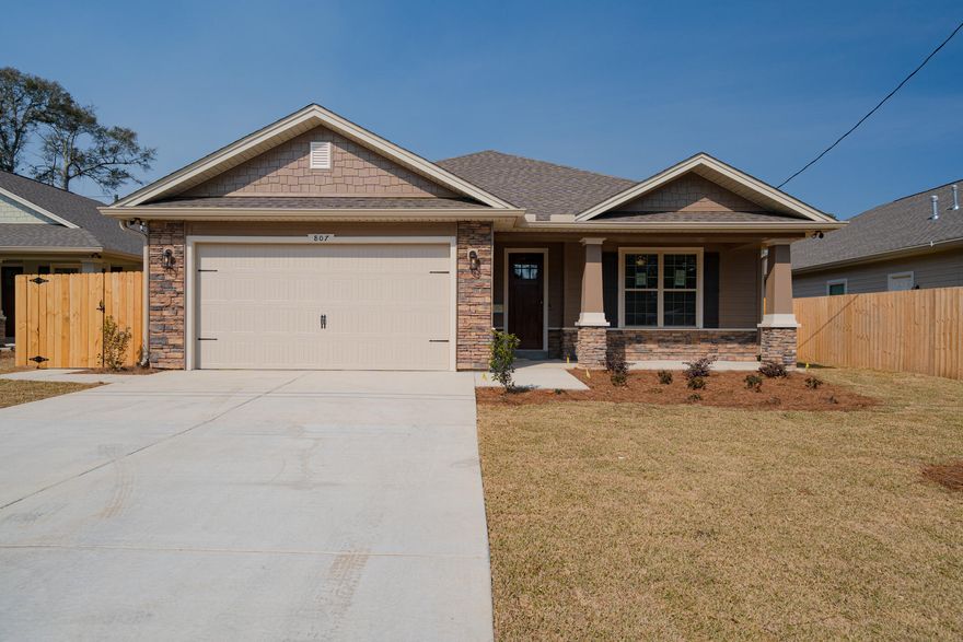 Builder pays$10,000 of buyers closing costs. Step into this charming home featuring beautiful wood flooring throughout the foyer, flex room, cafe, and kitchen. The kitchen, ideal for entertaining, boasts Granite countertops, a breakfast bar, and an open cafe-style eat-in area flowing into the family room. The Master suite offers a walk-in closet, soaking tub, separate shower, and dual spa sinks. Outside, decorative columns, cedar shake siding, and stone accents enhance the home's exterior appeal. Enjoy your morning coffee on the Lanai or covered front porch. The spacious yard offers plenty of room for a pool and outdoor activities. Although pictures depict a similar plan, colors and selections may vary. Estimated to be able to close mid September.