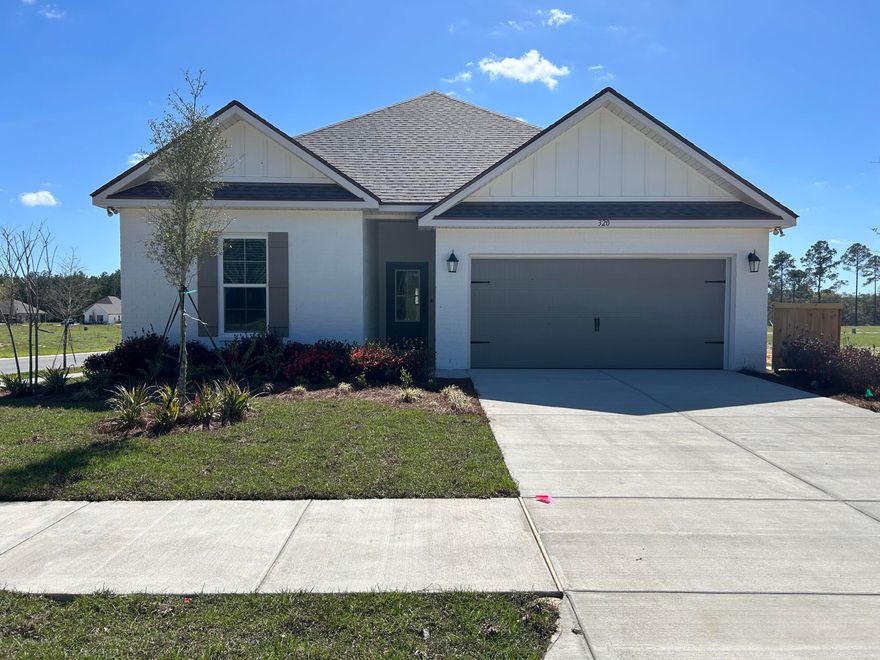 Located on a corner lot, the TRILLIUM IV J in Natureview community offers a 3 bedroom, 2 full bathroom, open and split design. Upgrades added (list attached).Special Features: double vanity, garden tub, separate custom tiled shower, and walk-in closet in master bath, kitchen island, walk-in pantry, boot bench in mudroom, covered porches, recessed lighting, crown molding, ceiling fans, framed mirrors in all baths, smart connect WIFI thermostat, smoke and carbon monoxide detectors, landscaping, architectural 30-year shingles, flood lights, and more! Energy Efficient Features: water heater, electric kitchen appliance package, vinyl low E windows, and more! Energy Star Partner.