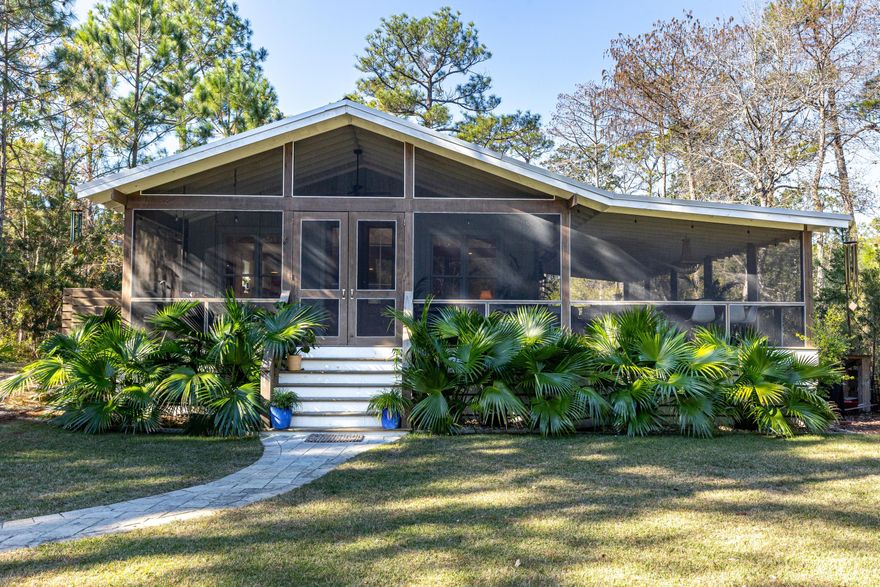 Tucked away along the coveted 30A in the serene, non-HOA community of Gulf Shore Manor in Seagrove Beach, this charming coastal cottage is a hidden gem offering privacy, tranquility, and endless possibilities. Situated on an expansive double lot with the lush State Forest as a backdrop, this retreat feels like your own secluded oasis.The home boasts 2 bedrooms, 2 bathrooms, and an impressive 700+ square feet of screened-in porch space, perfect for morning coffee, hosting evening gatherings, or simply unwinding after a sun-soaked day at the beach. Every detail of this property invites relaxation and connection, blending the charm of a beach getaway with the comforts of home.This property has 5 deeded beach access walk overs with large beach area for Gulf Shore Manor owners and guests It also features RV water and power hookups with plenty of parking.  Recent upgrades include a newly extended covered porch, remodeled bathrooms, new flooring, a 2022 HVAC system, a water filtration system, tankless water heater and an outdoor double showerperfect for rinsing off after sandy beach adventures.

The new home owners will appreciate the lush, private landscaping, while the convenient location makes it easy to bike to Seaside (1.5 miles away), the beach, or exploring everything 30A has to offer. Offered fully furnished and turnkey including a golf cart, ready for you to make it your personal beach retreat or a lucrative investment property. This community is ideal for short term rental investors, full time living or second home beach retreat. 