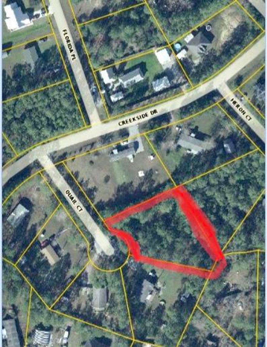 LARGE wooded Lot ready for building your house or for your Manufactured Home! Nice location in a cul-de-sac and just a walking distance to the community dock on Black Creek. Just a few minute drive to the beach and shopping in Freeport and South Walton.