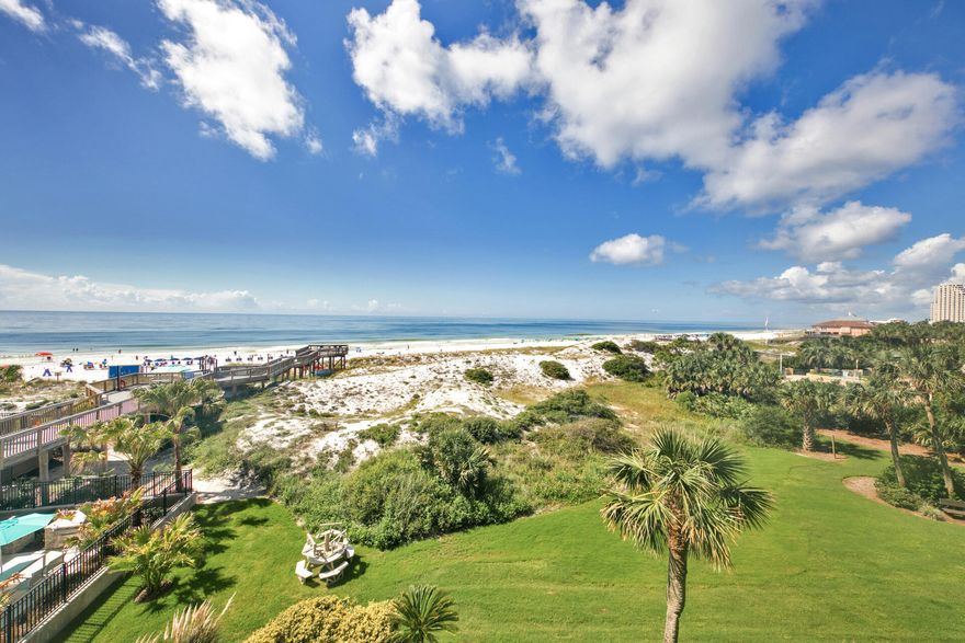 Escape the world and come relax at the beach! Fantastic southwestern views from this 2 bedroom / 2 bathroom 4th floor gulf front Beachside I condo. The balcony is the perfect place to enjoy a cup of coffee in the morning or a glass of wine in the evening as you are overlooking the emerald green water. So much to love about this condo, LVT flooring in main areas, kitchen with granite counter tops and stainless appliances. The master bedroom is gulf front with floor to ceiling windows and access to the balcony, vanity separate from the tiled walk in shower and complete with a large walk in closet. The brand new pool and decks have just been completed to make Beachside I a must have. 2021 August YTD rental $57,718