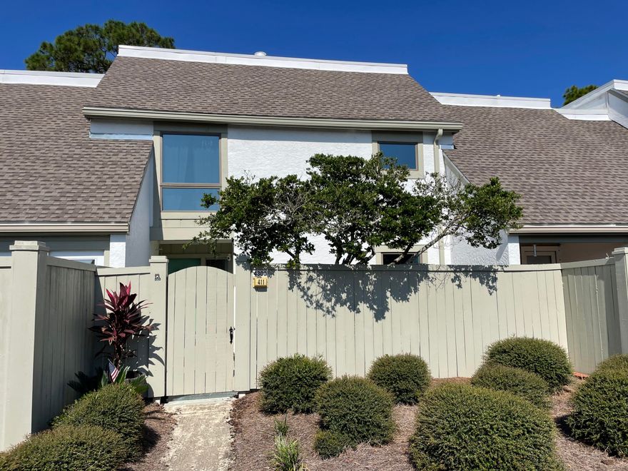 This beautiful 2BR/2BA Furnished condo located within the gated Bay Point Golf Villas. When you enter this home you will find the kitchen, open living, and dining room. All ground level no steps. The kitchen features a breakfast bar with plenty of cabinets for storage. The living area showcases lots of natural light with glass doors that look out over green grass and trees. The primary bedroom has plenty of windows for lots of light. This unit has lots of storage, closets and an outside storage room. Bay Point is a gated community with a championship golf course, clay tennis courts, 4 restaurants, a new upcoming full-service marina and an onsite Resort Hotel. Also has 24-hour roving security.