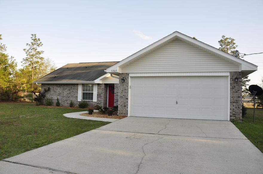 Quiet country living but only minutes to Crestview. Modern upgrades include laminate hardwood flooring throughout. BRAND NEW: paint, granite counter tops sinks and faucets in both the kitchen and bathrooms, stainless steel appliances and all new lighting fixtures. Upon entering the home, you will find two bonus rooms on both sides of the entrance. One is the dining room and the other a formal living or as an office or study. Further into the home you are greeted with a cathedral ceiling and a welcoming fireplace. The master bedroom is located just off the Great room and the other two bedrooms are located on the other side of the home. Kitchen offers a pantry, breakfast bar, and eat-in area. Also new HVAC & HWH.