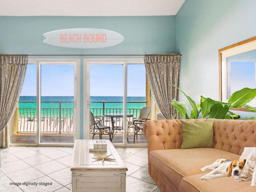 2023 GROSS REVENUE $71,500! 2-STORY UNIT ~ GULF FRONT in desirable Crystal Sands.  This 2BR+ BONUS ROOM offers all the comfort you need to make your days at the beach relaxing and enjoyable. The primary bedroom and bath are located on the first floor with the kitchen and dining/living room, that offers an open concept overlooking the beautiful beach and emerald water. Let's not forget the balcony that is accessible from the living room.  You absolutely cannot BEAT THE VIEW while listening to THE SOUNDS OF THE WAVES. On the second floor is the loft and another bonus area for sleeping as well as a full bath. Additional features are granite countertops in kitchen, stainless steel appliances, stackable washer/dryer, HVAC from 2021, and new glass on all sliding doors.