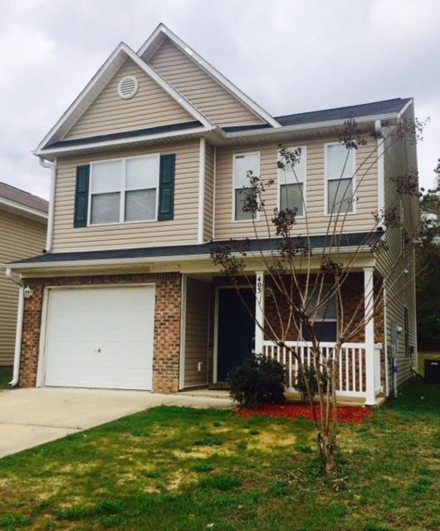 Call today to view this lovely 2-story, 3 bedroom, 2.5 bath home with an open floor plan to include a well equipped kitchen, living room, dining area, half bath downstairs and the master bedroom/bath, two additional bedrooms, hall bath and laundry room upstairs. This home has a back patio, a porch on the front and a garage. Owner will consider pets on a case by case basis.