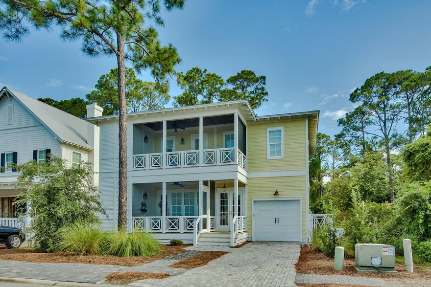 Professionally decorated with fine furnishings from Tuskers. This barely used home is turn-key and offered fully furnished. Three screen porches to enjoy the beautiful Florida sunshine and just a cart ride to the Blue Mountain Beach access. This Four bedroom, three and one half bath 2200 sf home features hardwood flooring, granite countertops, stainless steel appliances, large pantry, 1st and 2nd floor Master bedrooms, a 2nd floor living area, guest bedroom and custom built in bunk room completes the space. This home has been a second home and not on a rental program, although able to generate income immediately with this rental ready property. Neighborhood amenities include a community pool, just a short walk from this gorgeous home, fitness and community room. A short walk to Redfish Village, Blue Mountain Creamery and a variety of eateries close by. Quality of construction with exterior high impact hurricane windows and doors, higher end lighting package, seamless glass shower doors, porcelain and ceramic tile in all baths. This amazing property won't last, why wait to build, this home is ready now!